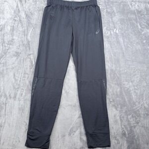 ASICS Men's Medium Running Track Pants Gray Reflective Athletic Joggers